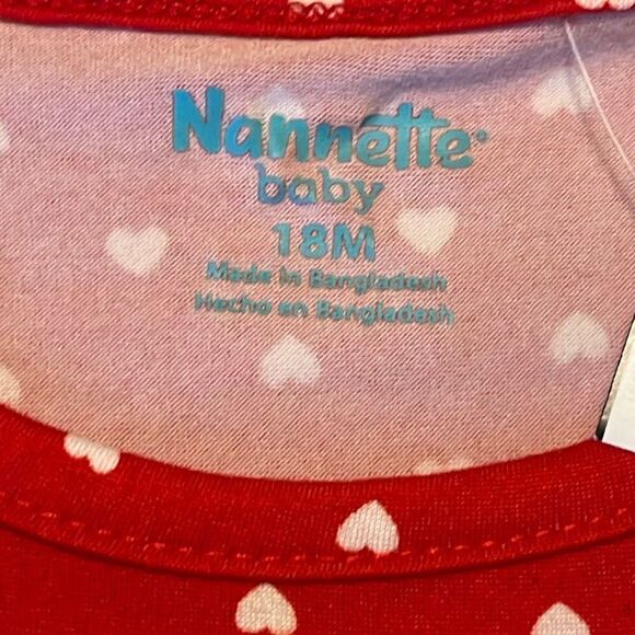 Nannette Baby Girls Dress Set Long Sleeve  18 months. Red/Polka‎ Dot/Dog NWT - Picture 3 of 5